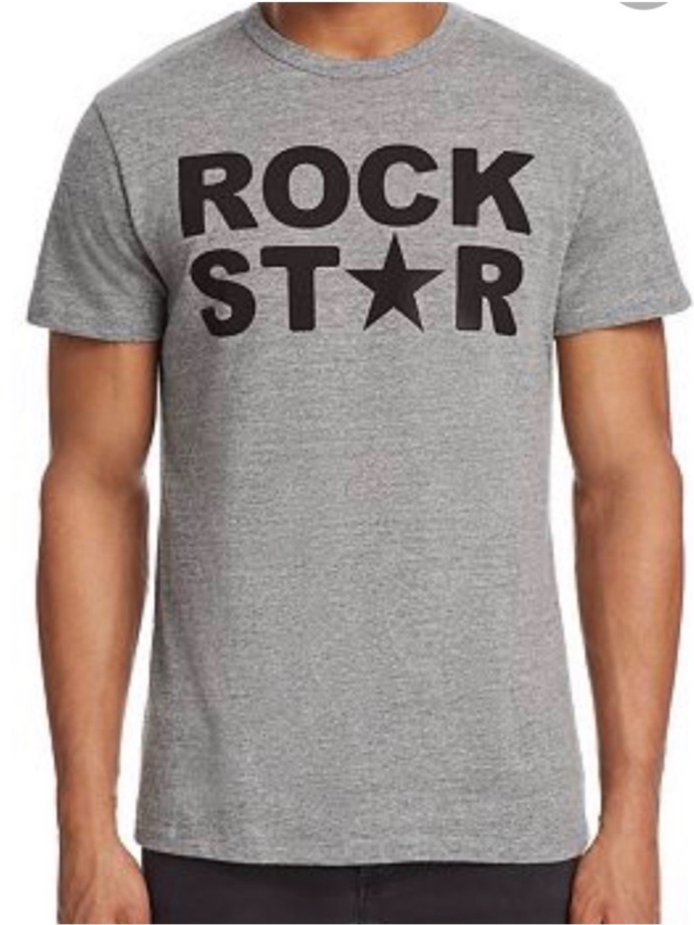 Chaser Grey Short-Sleeve Tee with Black ROCK STAR Graphic